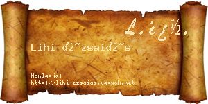 Lihi Ézsaiás névjegykártya